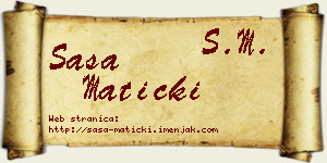 Saša Maticki vizit kartica